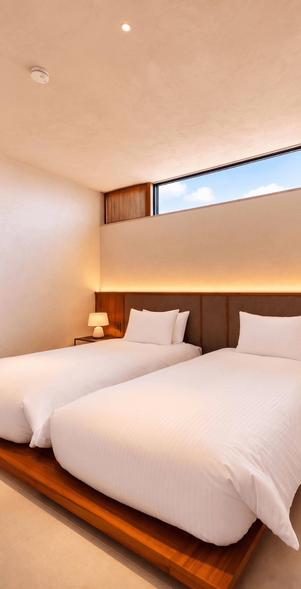 A Nagine bedroom filled with soft light