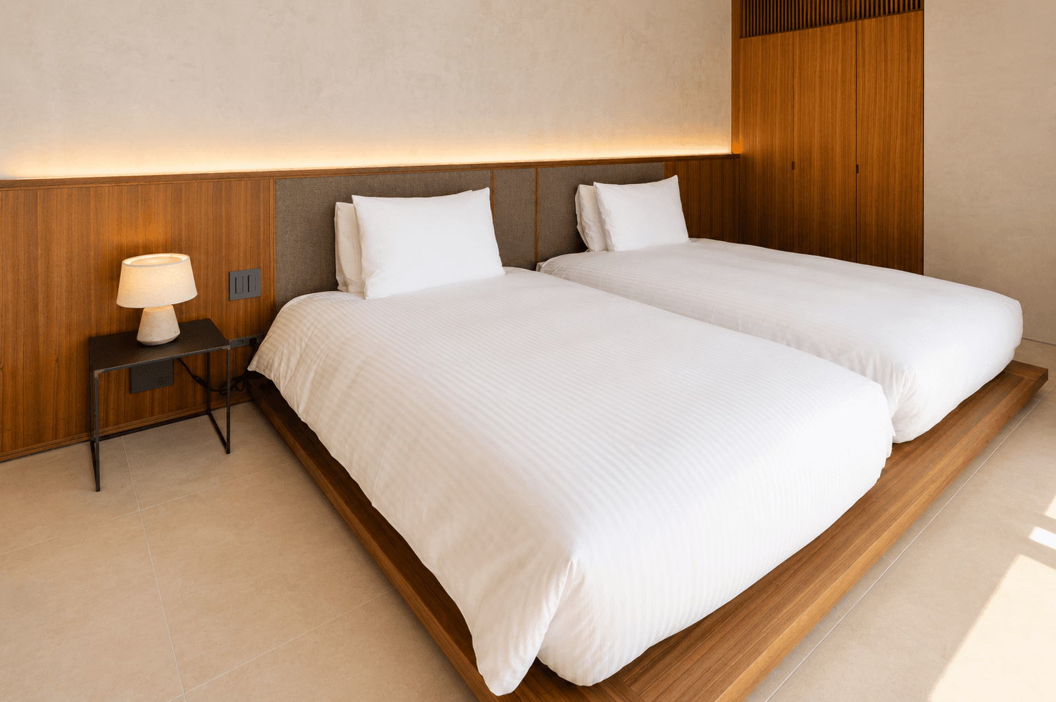 Bedroom 2 with two semi-double beds
